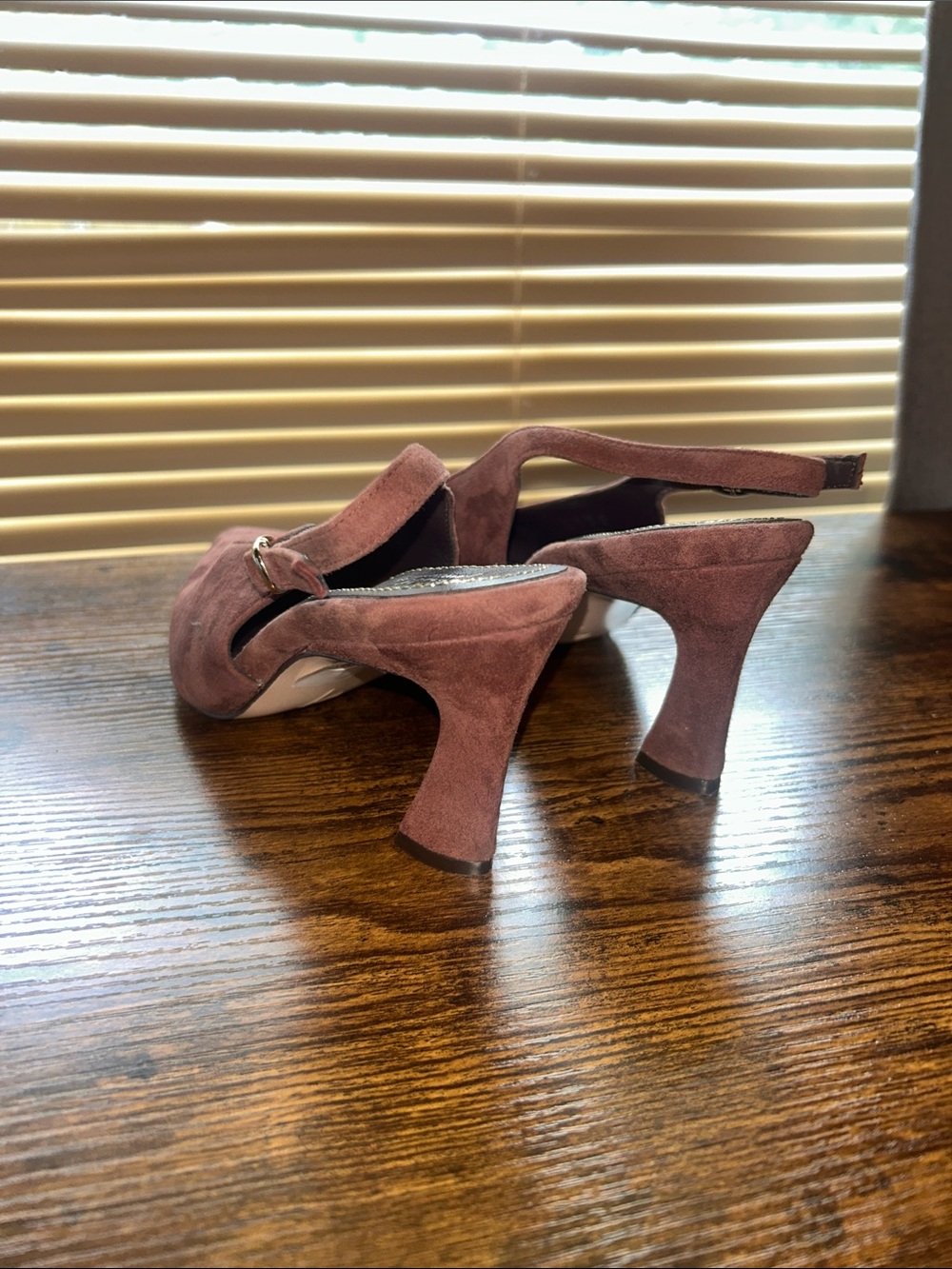 Neutralizer Pointed Toe Slingback Heels in Brown Suede - Picture 4 of 8